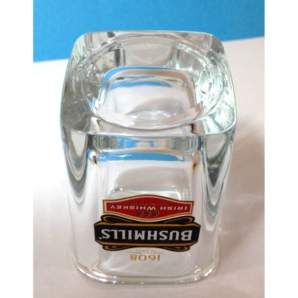 Vintage Bushmills 1608 Irish Whiskey Shot Glass Square Heavy Glass - Picture 8 of 8
